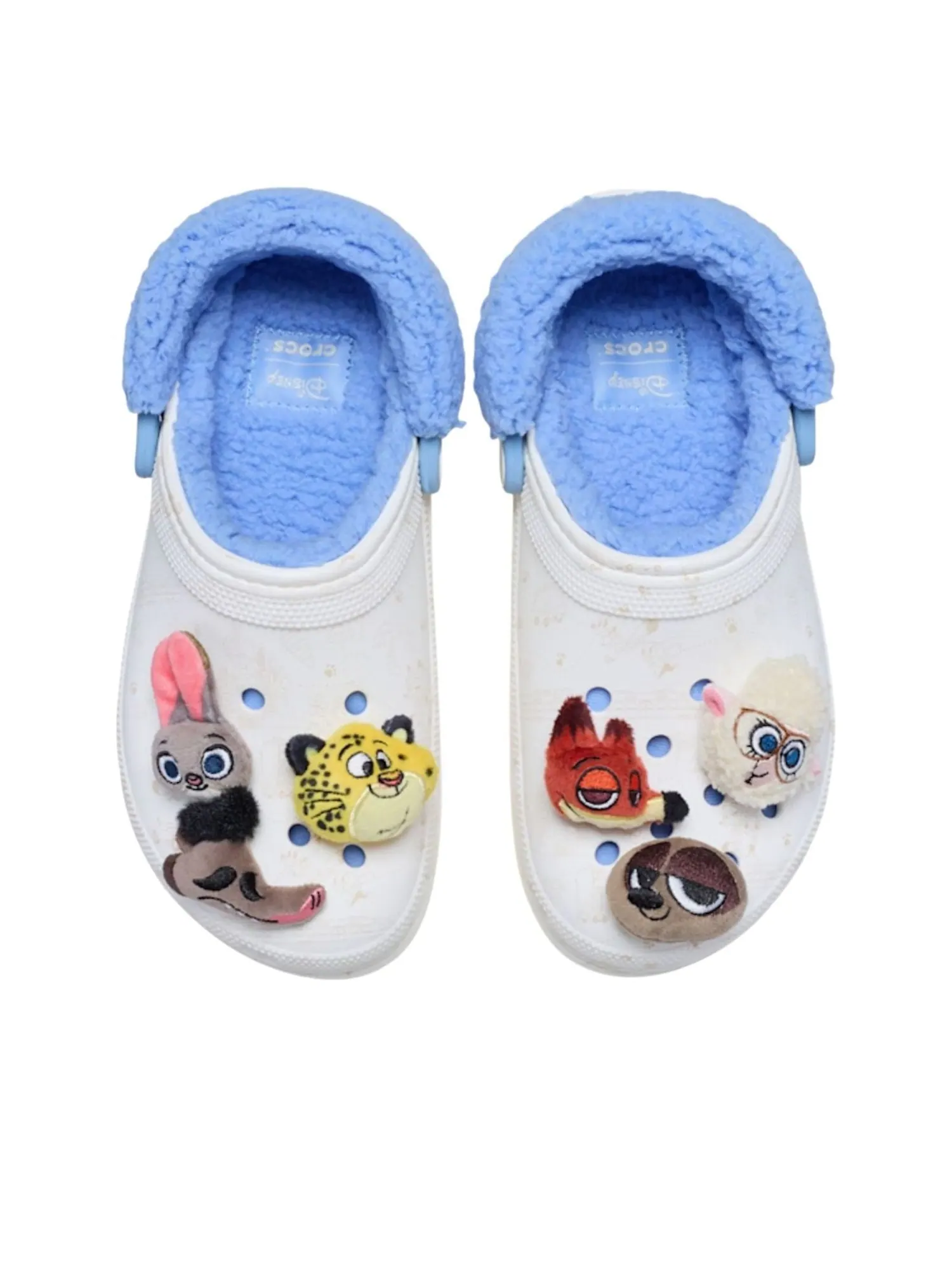 (WMNS) Crocs x Disney Классические платформенные сабо «Зверополис 2» — изображение 3 из 6, белый/синий