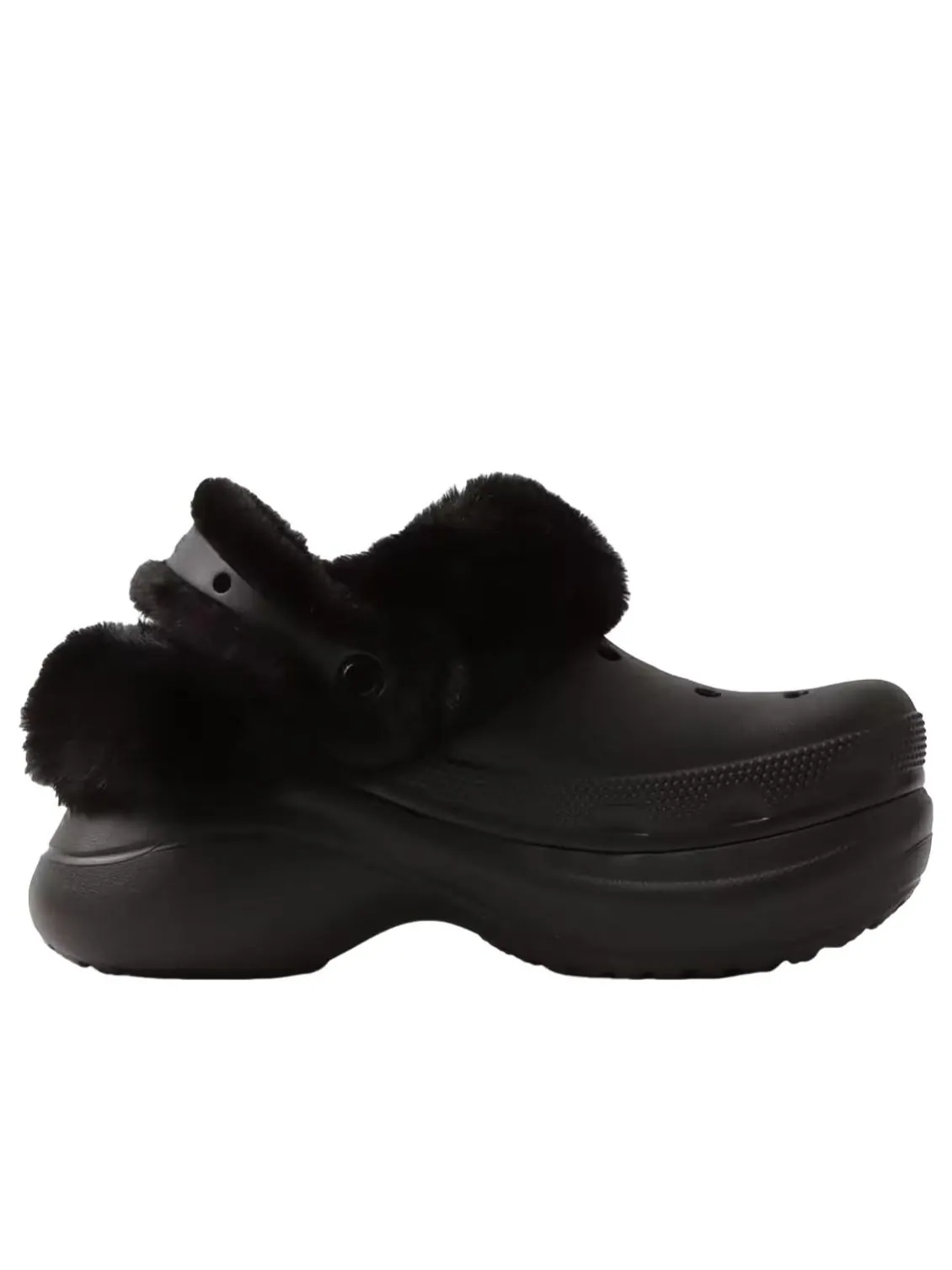 (WMNS) Crocs Bae Lined Clog 'Black' — изображение 2 из 6, черный
