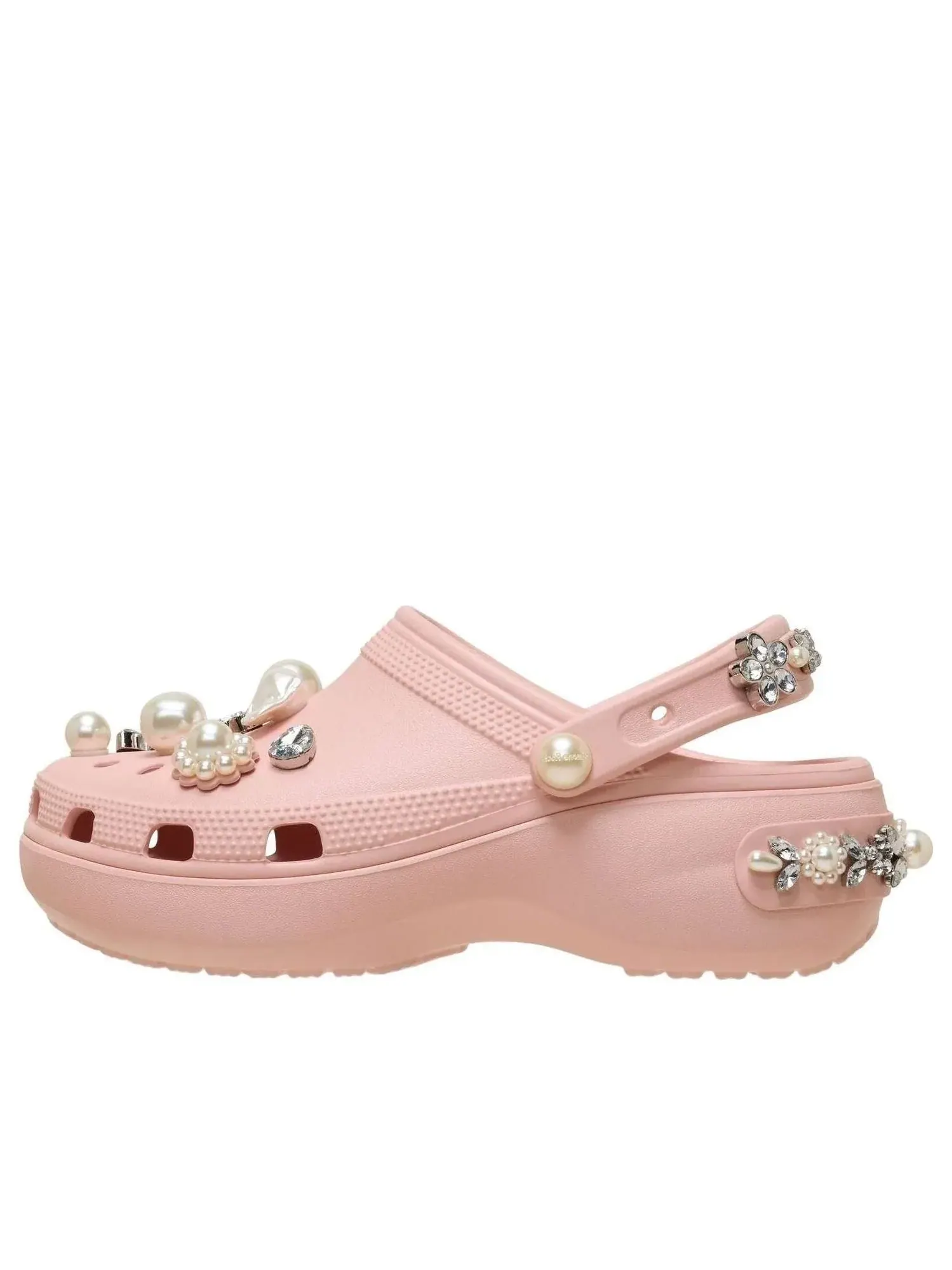 Женские сабо из резины с принтом Crocs Simone Rocha Platform Clog Pink Rose — изображение 1 из 4, розовый