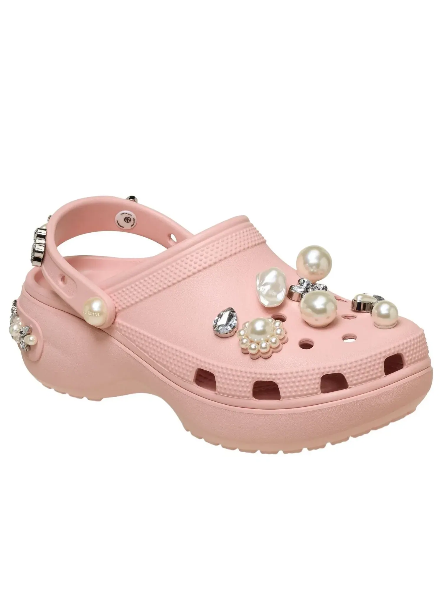 Женские сабо из резины с принтом Crocs Simone Rocha Platform Clog Pink Rose — изображение 2 из 4, розовый