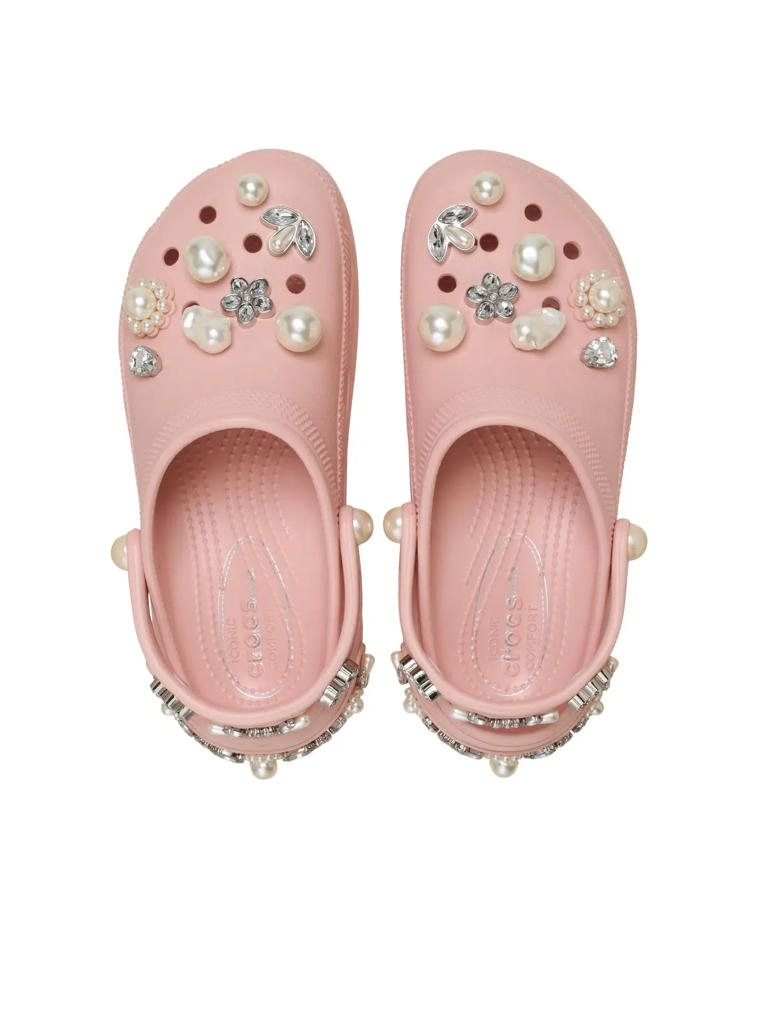 Женские сабо из резины с принтом Crocs Simone Rocha Platform Clog Pink Rose — изображение 3 из 4, розовый