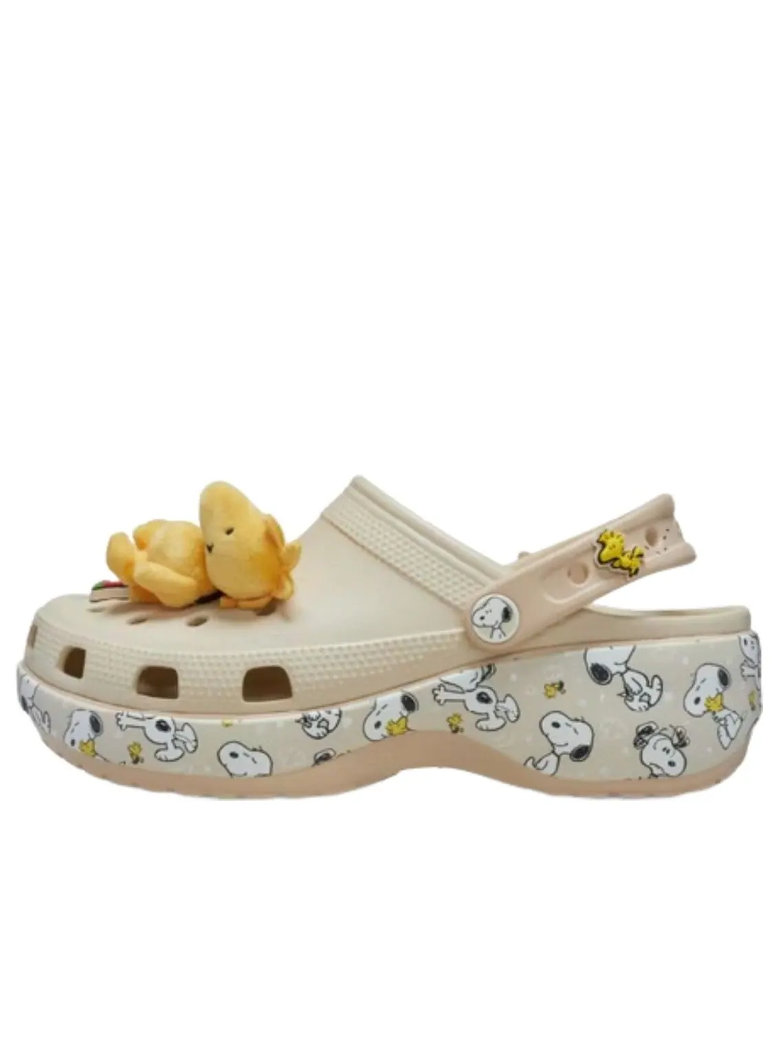 (WMNS) Crocs x Peanuts Классические платформенные сабо 'Snoopy Cloud' — изображение 2 из 6, бежевый/белый