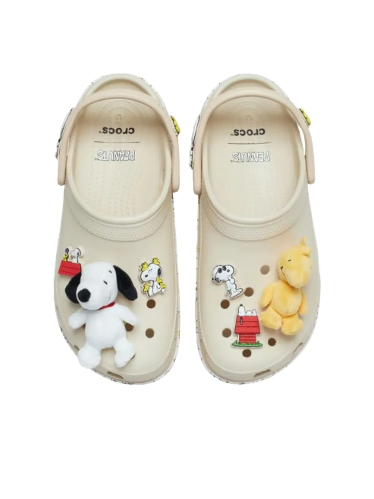 (WMNS) Crocs x Peanuts Классические платформенные сабо 'Snoopy Cloud' — изображение 4 из 6, бежевый/белый