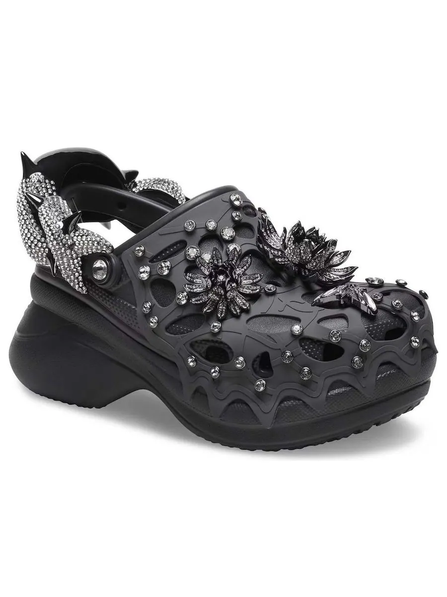Сандалии (WMNS) Crocs x Swarovski Classic Bae Clog 'Black' — изображение 2 из 6, черный