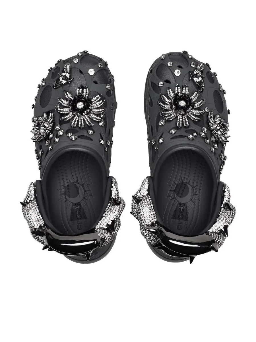 Сандалии (WMNS) Crocs x Swarovski Classic Bae Clog 'Black' — изображение 4 из 6, черный