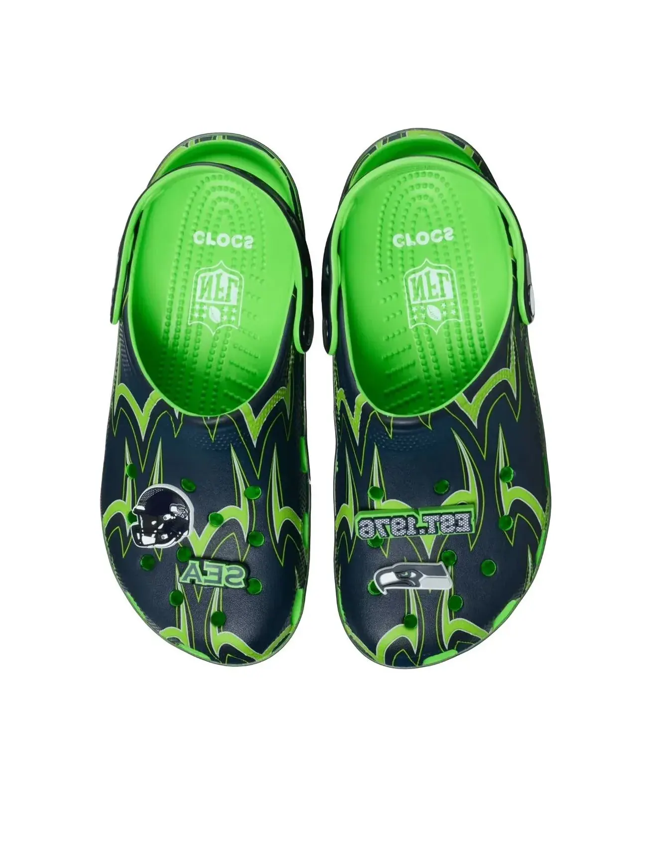 Сабо Crocs x NFL Classic Clog 'Seattle Seahawks' — изображение 4 из 5, зеленый