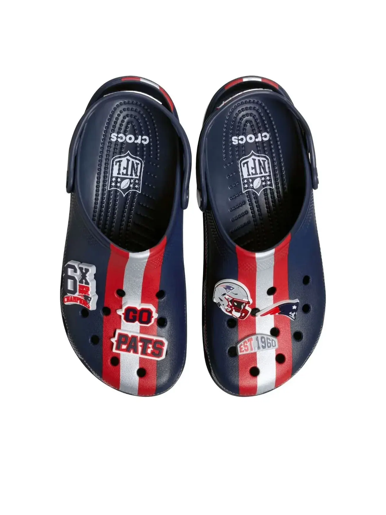Сабо Crocs x NFL Classic Clog 'New England Patriots' 212993-90H — изображение 4 из 5, темно-синий