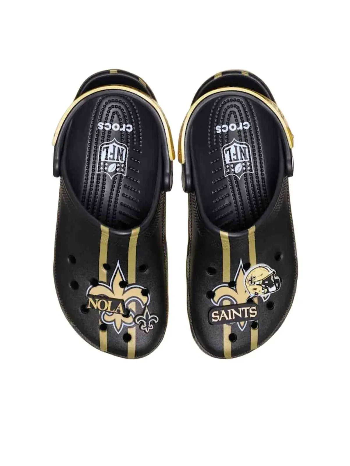 Сабо Crocs x NFL Classic Clog New Orleans Saints 'Black Gold' 213172-90H — изображение 2 из 2, черный
