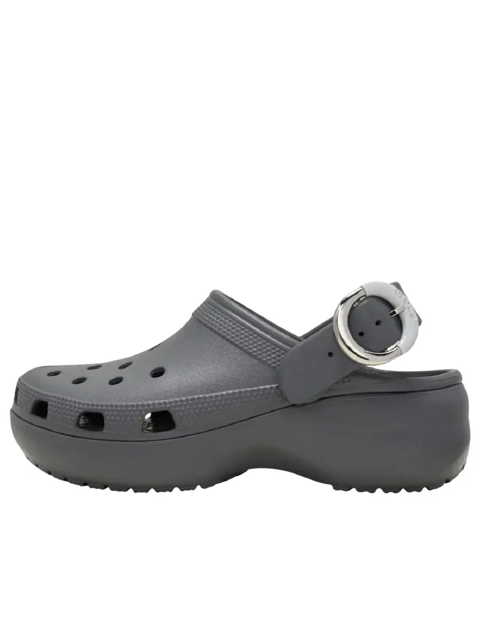Женские сандалии-клоги с пряжкой Classic Platform Dipped Buckle Crocs — изображение 1 из 6, серый