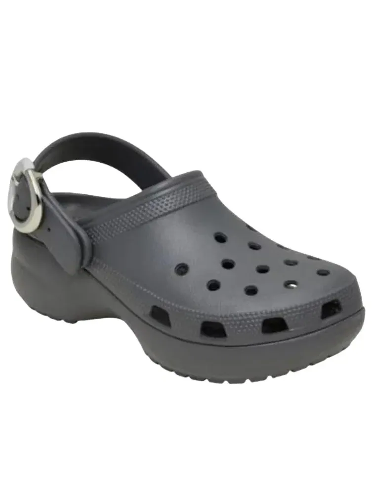 Женские сандалии-клоги с пряжкой Classic Platform Dipped Buckle Crocs — изображение 2 из 6, серый