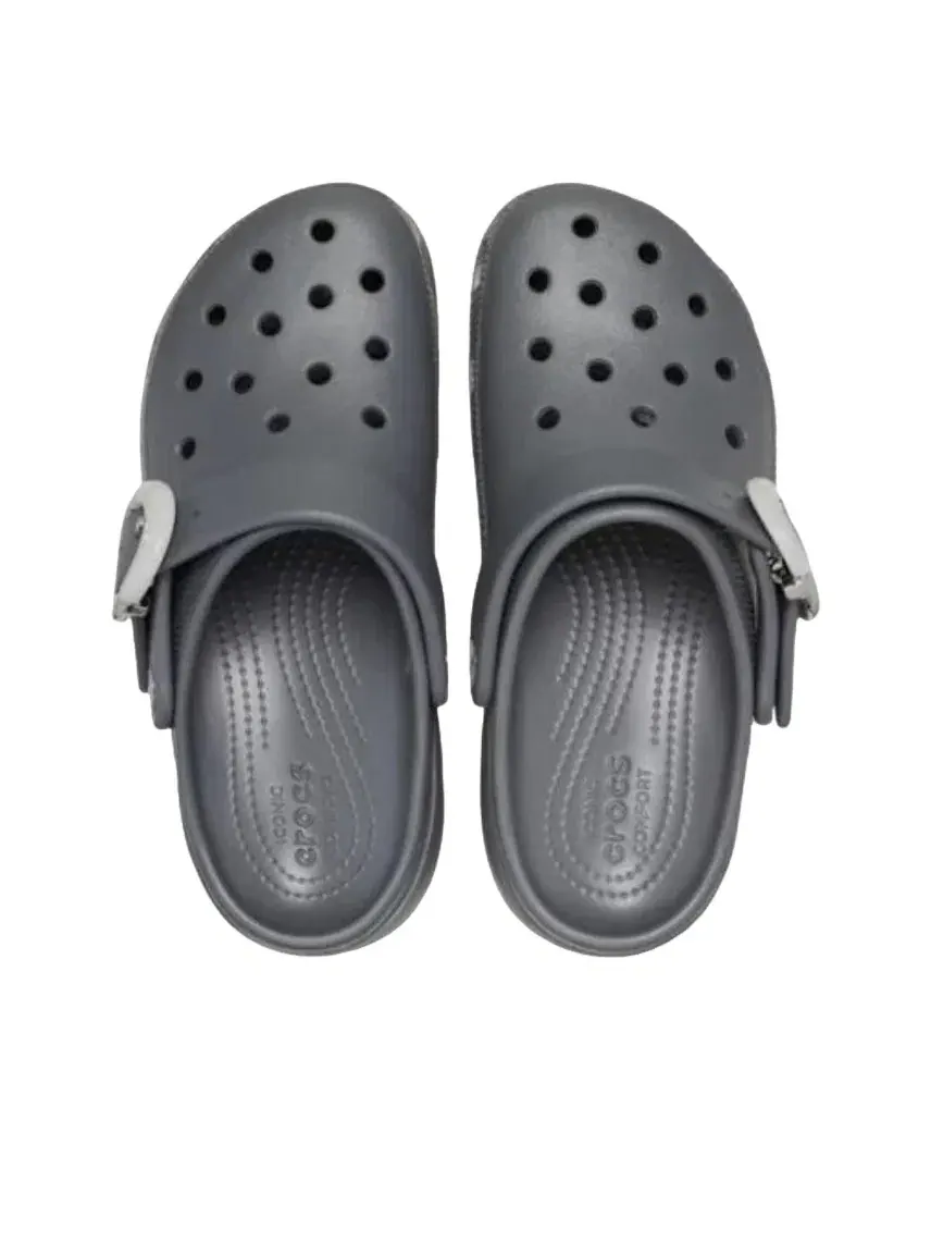 Женские сандалии-клоги с пряжкой Classic Platform Dipped Buckle Crocs — изображение 4 из 6, серый
