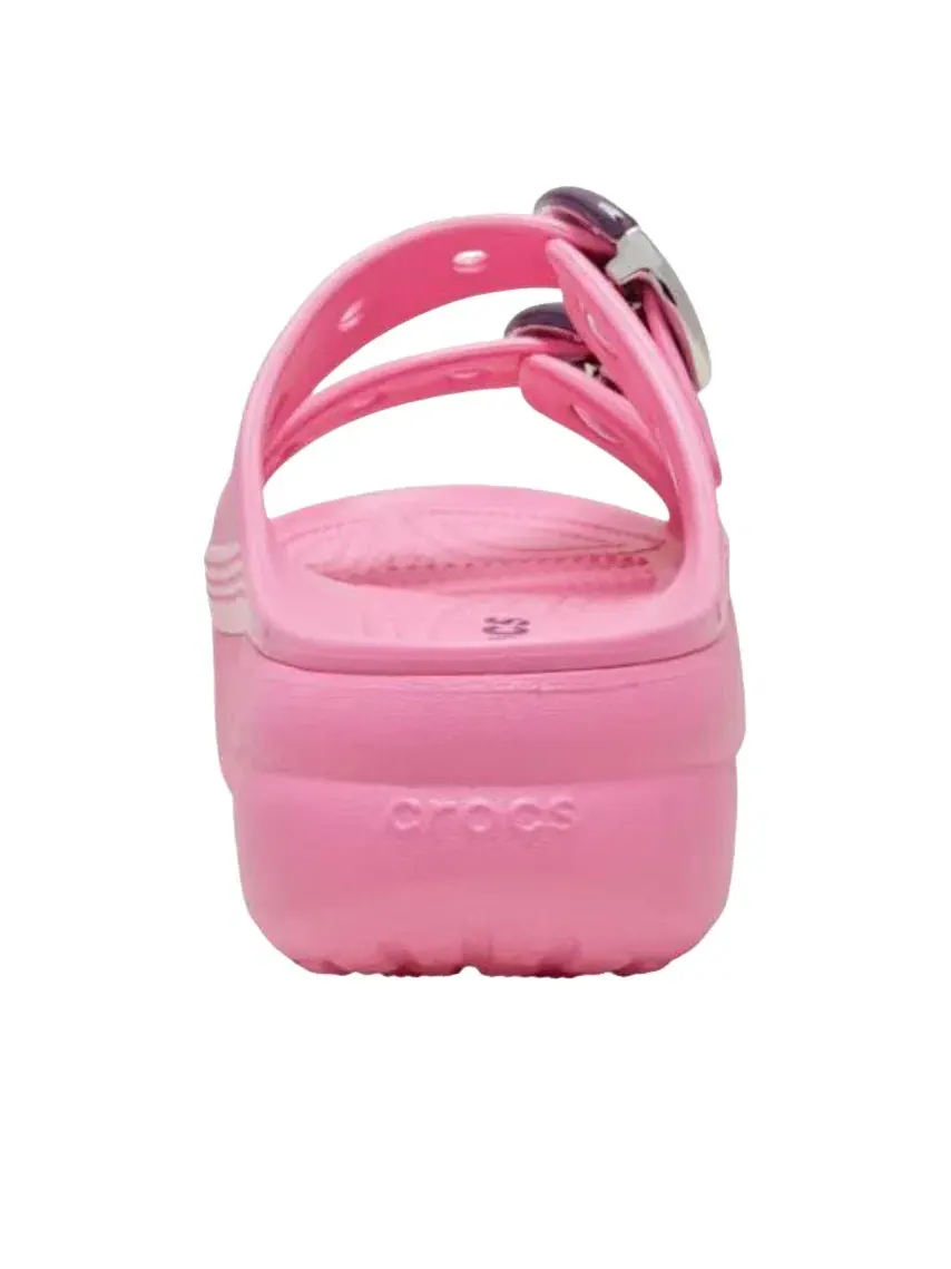 Женские сандалии без застежки с открытым носком Crocs Saturday Platform Dipped Buckle Sandal — изображение 5 из 6, розовый
