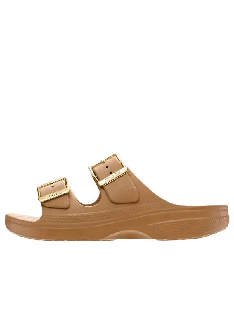 Женские сандалии с пряжкой и без завязок Crocs Metallic Buckle Saturday Sandal — изображение 1 из 6, коричневый