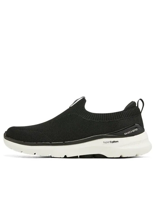 Кроссовки go walk 6 warnock mens slip on 'black' Skechers — изображение 1 из 4, черный
