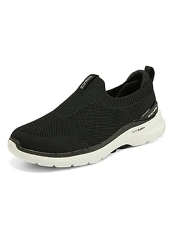 Кроссовки go walk 6 warnock mens slip on 'black' Skechers — изображение 3 из 4, черный