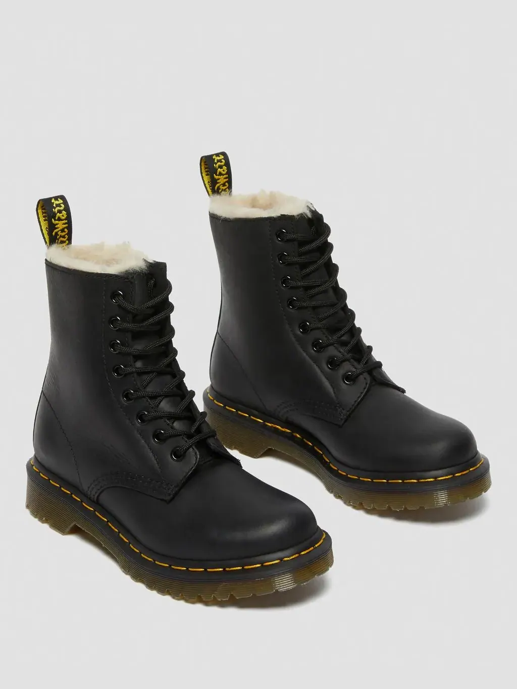 Ботинки Dr. Martens 1460 Faux Fur Lined Lace Up — изображение 3 из 10, черный
