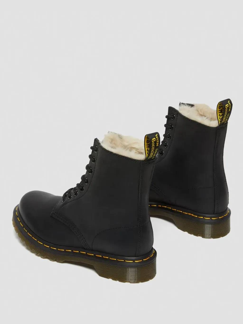 Ботинки Dr. Martens 1460 Faux Fur Lined Lace Up — изображение 4 из 10, черный