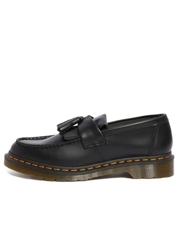 Лоферы Dr. Martens Adrian Yellow Stitch Leather Tassel Loafers 'Black Smooth' — изображение 1 из 4, черный