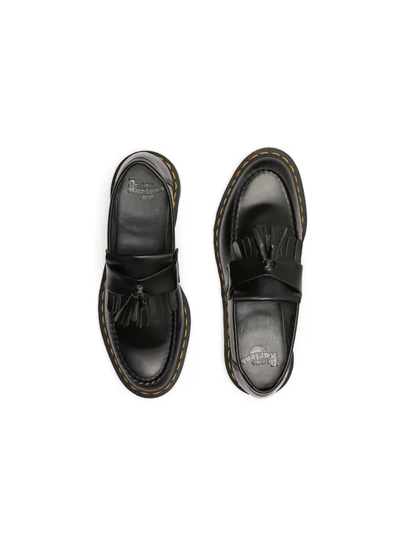 Лоферы Dr. Martens Adrian Yellow Stitch Leather Tassel Loafers 'Black Smooth' — изображение 3 из 4, черный