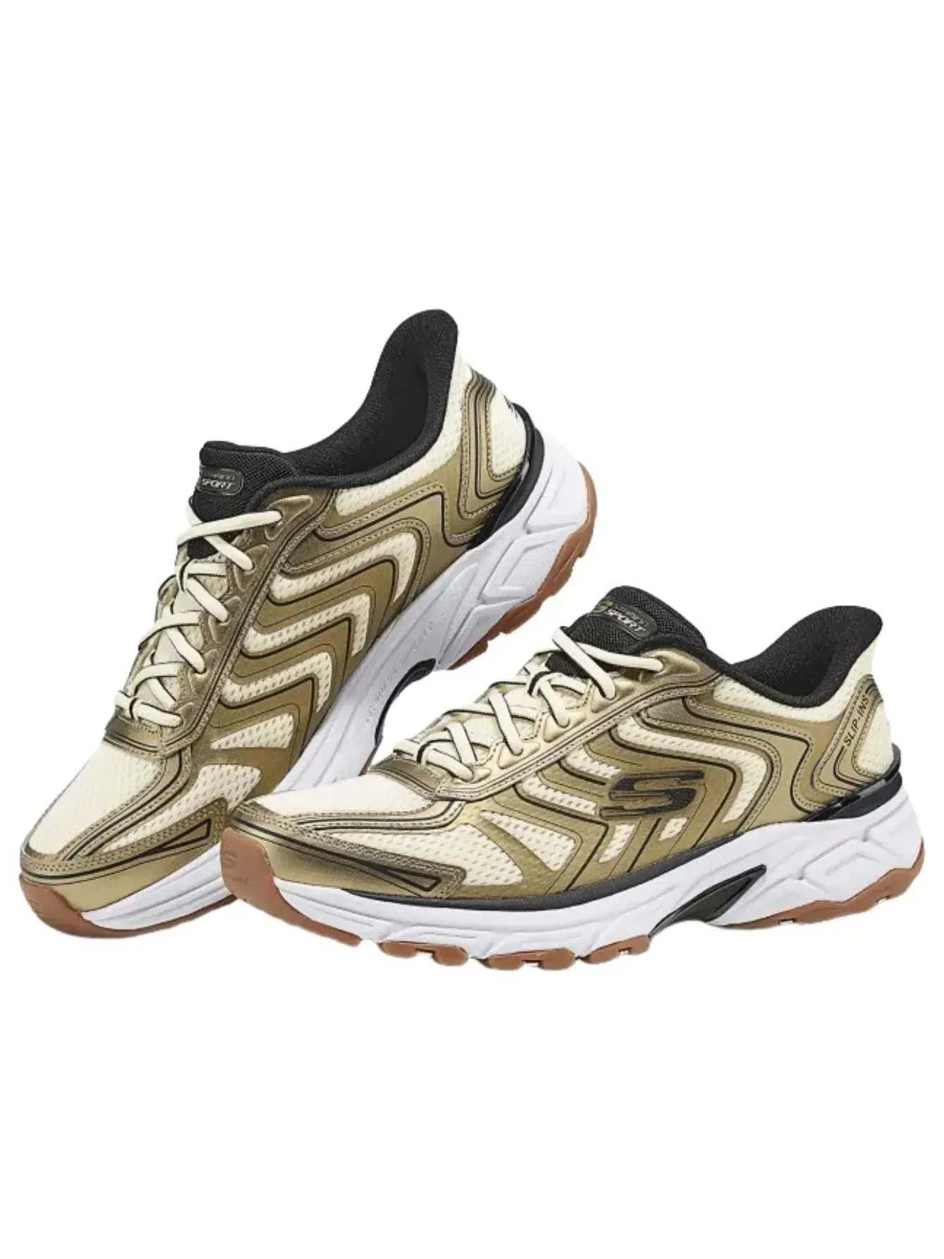 Кроссовки Skechers Stamina 'Gold Black White' — изображение 2 из 6, золото