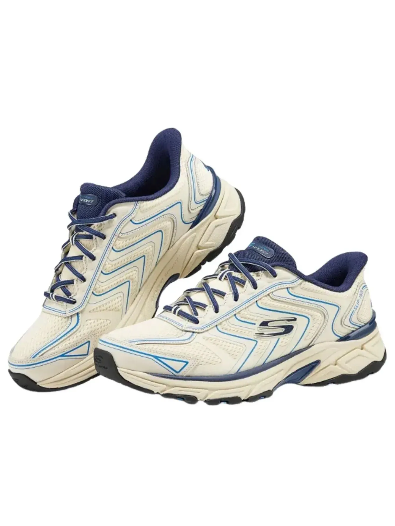 Кроссовки Skechers Stamina 'Бежевый — изображение 2 из 6, голубой