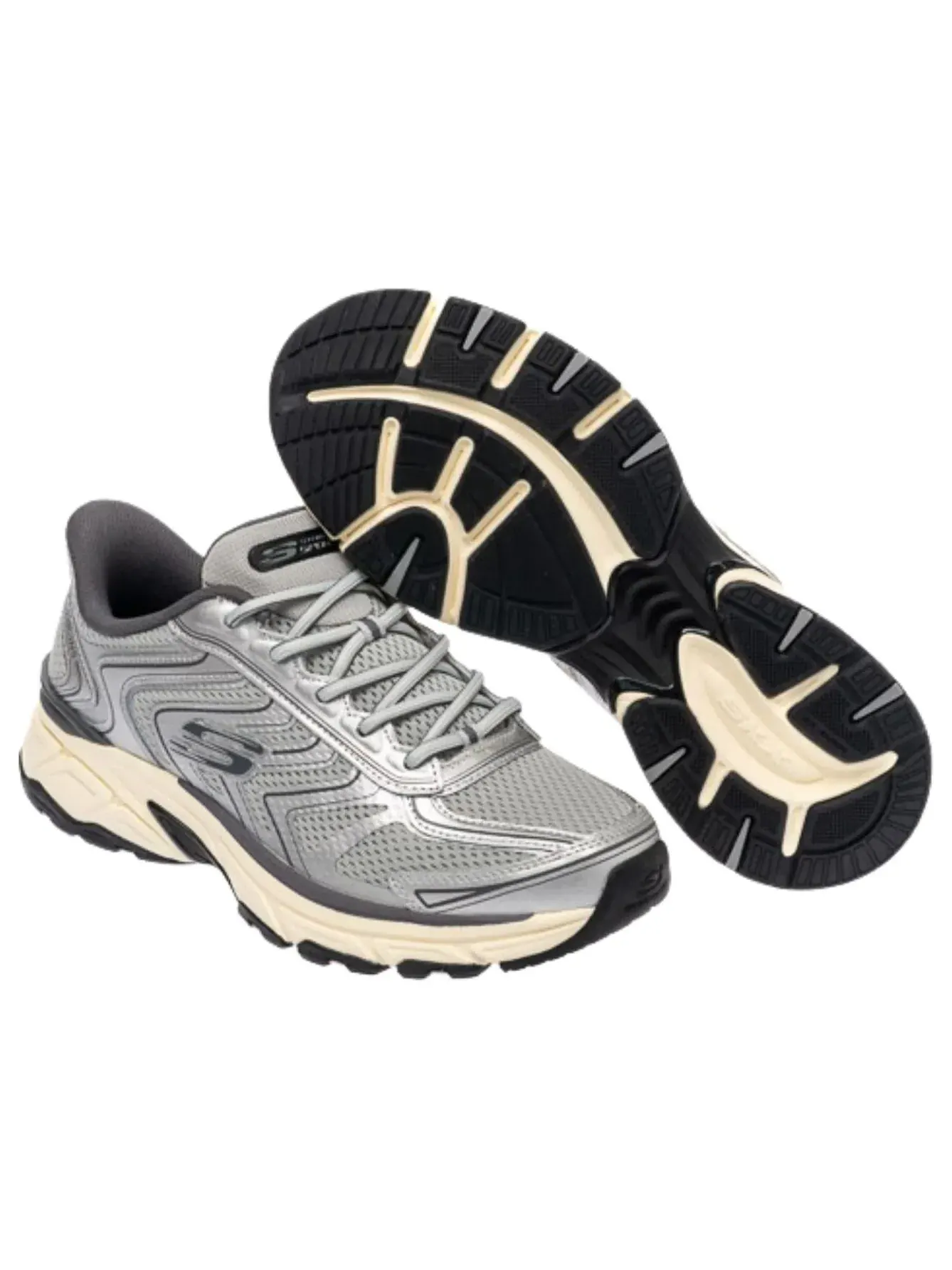 Кроссовки Skechers Stamina 'Silver Grey' — изображение 4 из 6, серебряный