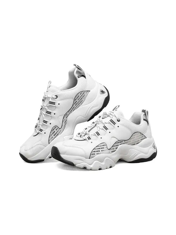 Кроссовки d lites 3.0 low-top running shoes white/black Skechers — изображение 3 из 4, белый/черный