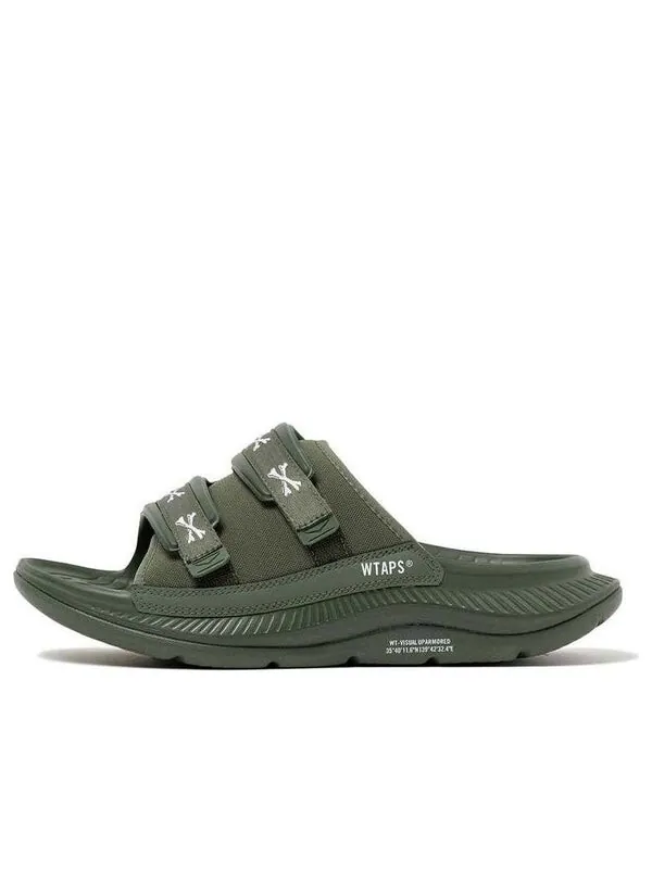 Тапочки x wtaps ora luxe 'olive drab' Hoka One One — изображение 1 из 4, оливковый зеленый