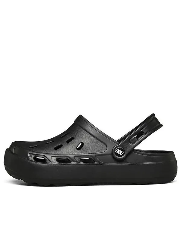 Тапочки swifters minimalistic cozy sports slippers pure black Skechers — изображение 1 из 4, черный