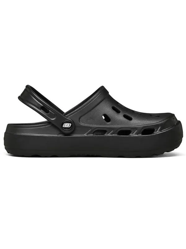 Тапочки swifters minimalistic cozy sports slippers pure black Skechers — изображение 2 из 4, черный