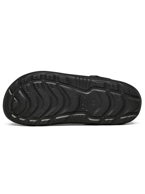 Тапочки swifters minimalistic cozy sports slippers pure black Skechers — изображение 4 из 4, черный