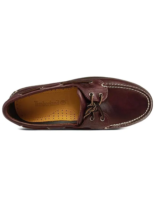 Кроссовки leather handmade boat shoes brown Timberland — изображение 3 из 4, коричневый