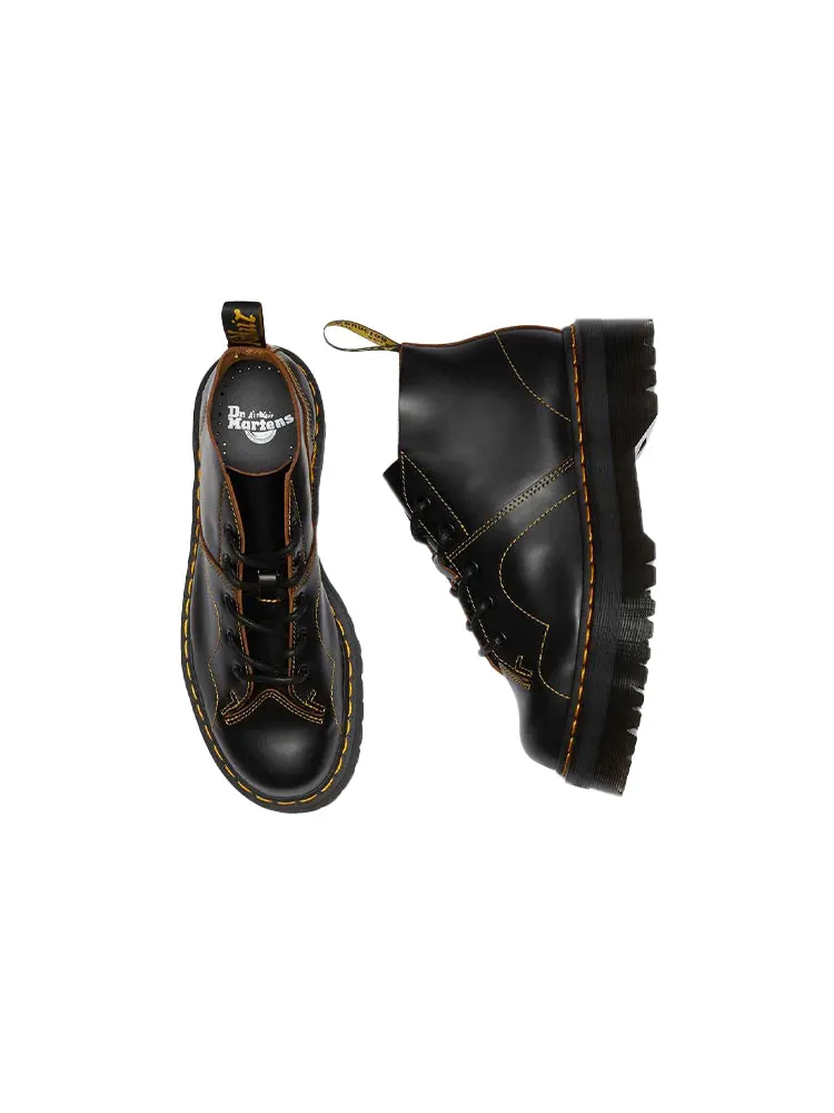 Ботинки Dr. Martens Church с контрастной строчкой на платформе — изображение 3 из 4, черный