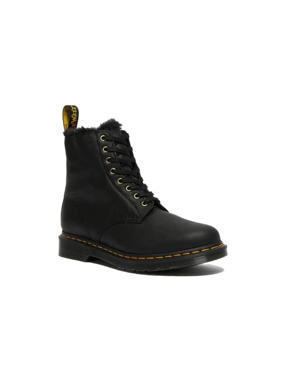 Ботинки Dr. Martens 1460 Pascal Fur Lined Ankle, кожаные — изображение 2 из 6, черный