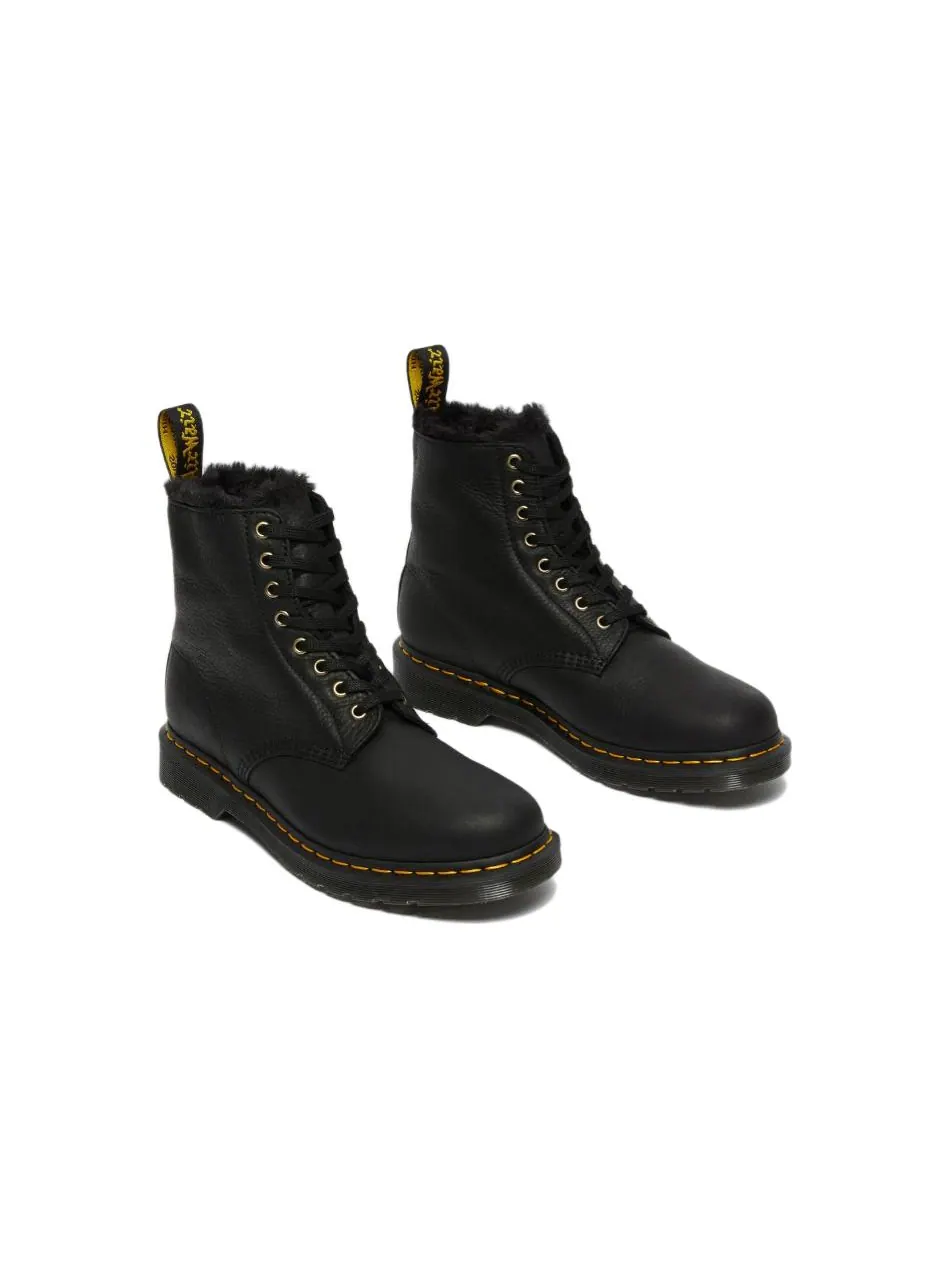 Ботинки Dr. Martens 1460 Pascal Fur Lined Ankle, кожаные — изображение 3 из 6, черный