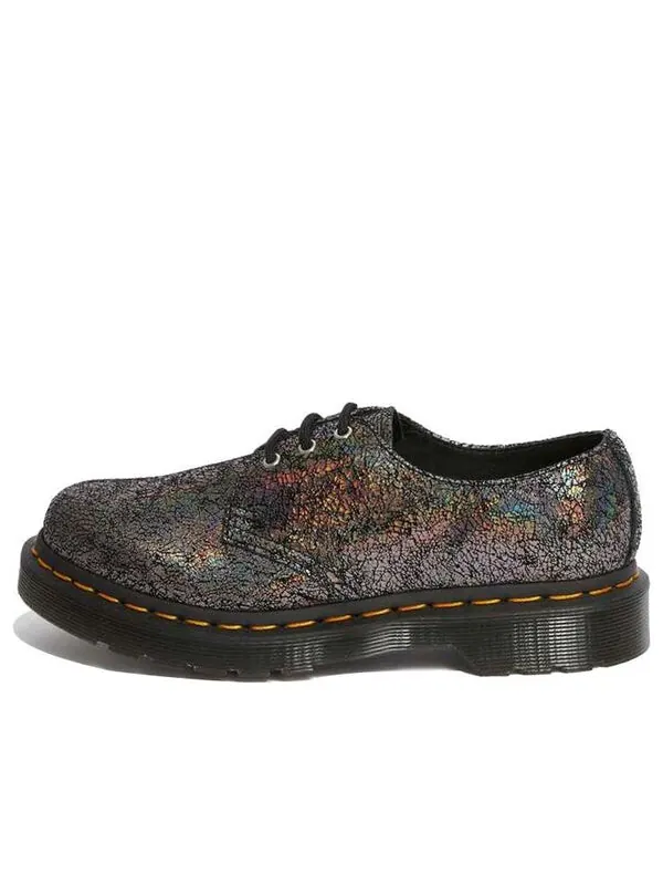 Ботинки Dr. Martens 1461 metallic jk 'gunmetal iridescent crackle' — изображение 1 из 4, серебристый/черный