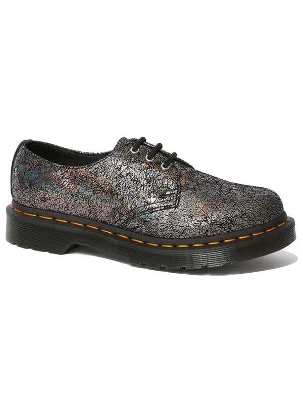 Ботинки Dr. Martens 1461 metallic jk 'gunmetal iridescent crackle' — изображение 2 из 4, серебристый/черный