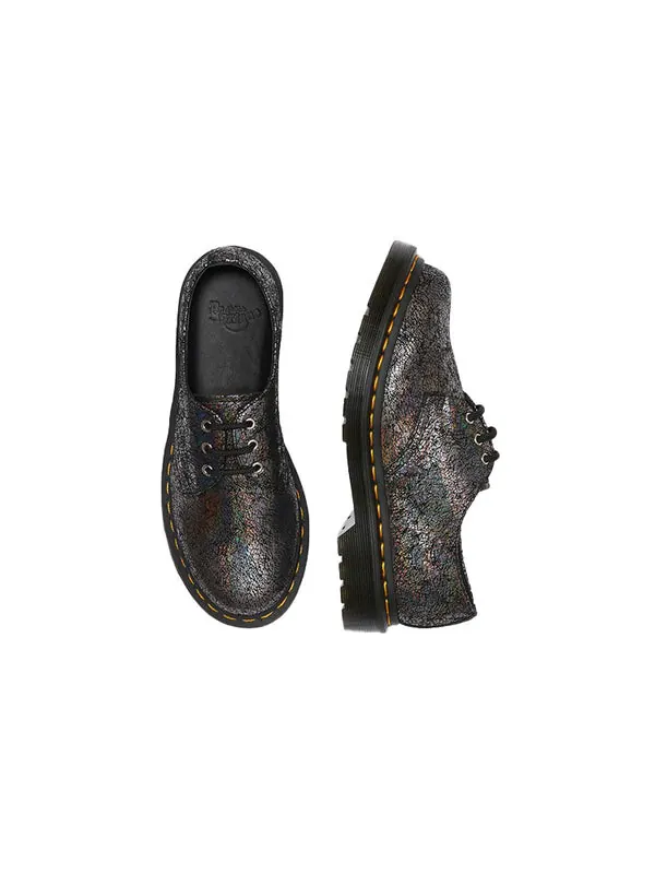 Ботинки Dr. Martens 1461 metallic jk 'gunmetal iridescent crackle' — изображение 3 из 4, серебристый/черный