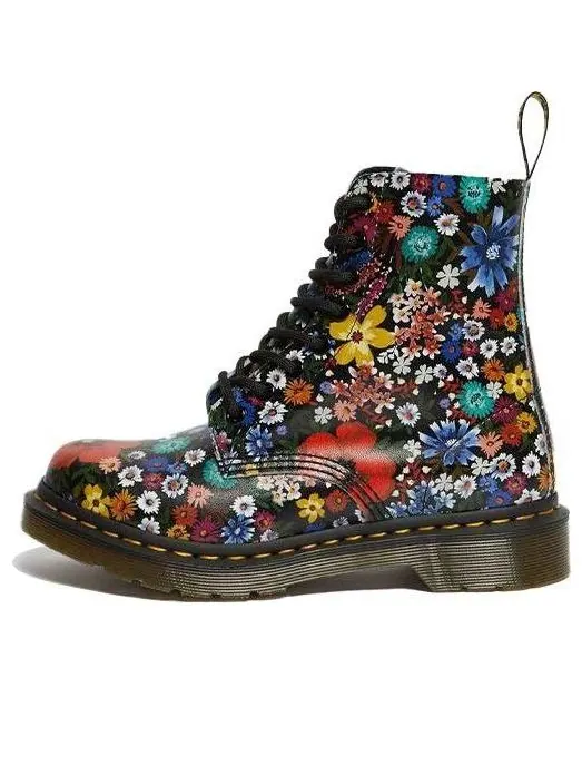 Ботинки Dr. Martens 1460 Pascal Floral, черные с цветочным принтом — изображение 1 из 4