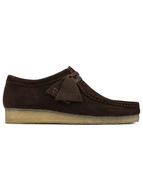 Кроссовки Clarks Wallabee 'Dark Brown Suede' — изображение 2 из 4, коричневый