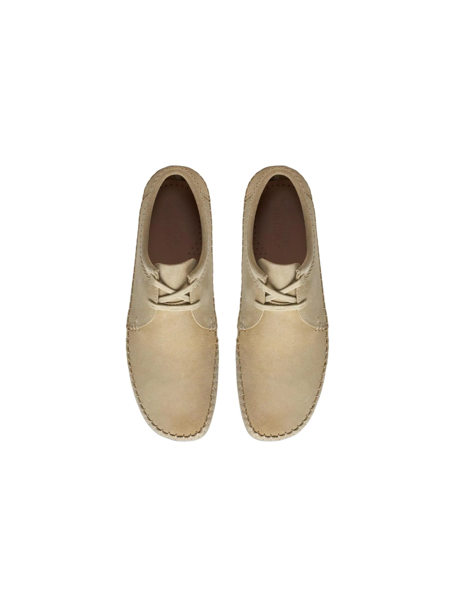 Кроссовки Clarks Weaver Suede Maple, замшевые — изображение 3 из 5, бежевый