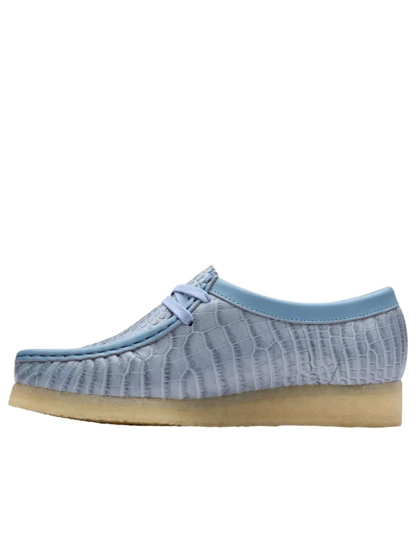 Кроссовки женские Clarks Wallabee Croc 'Powder Blue' — изображение 1 из 6, синий