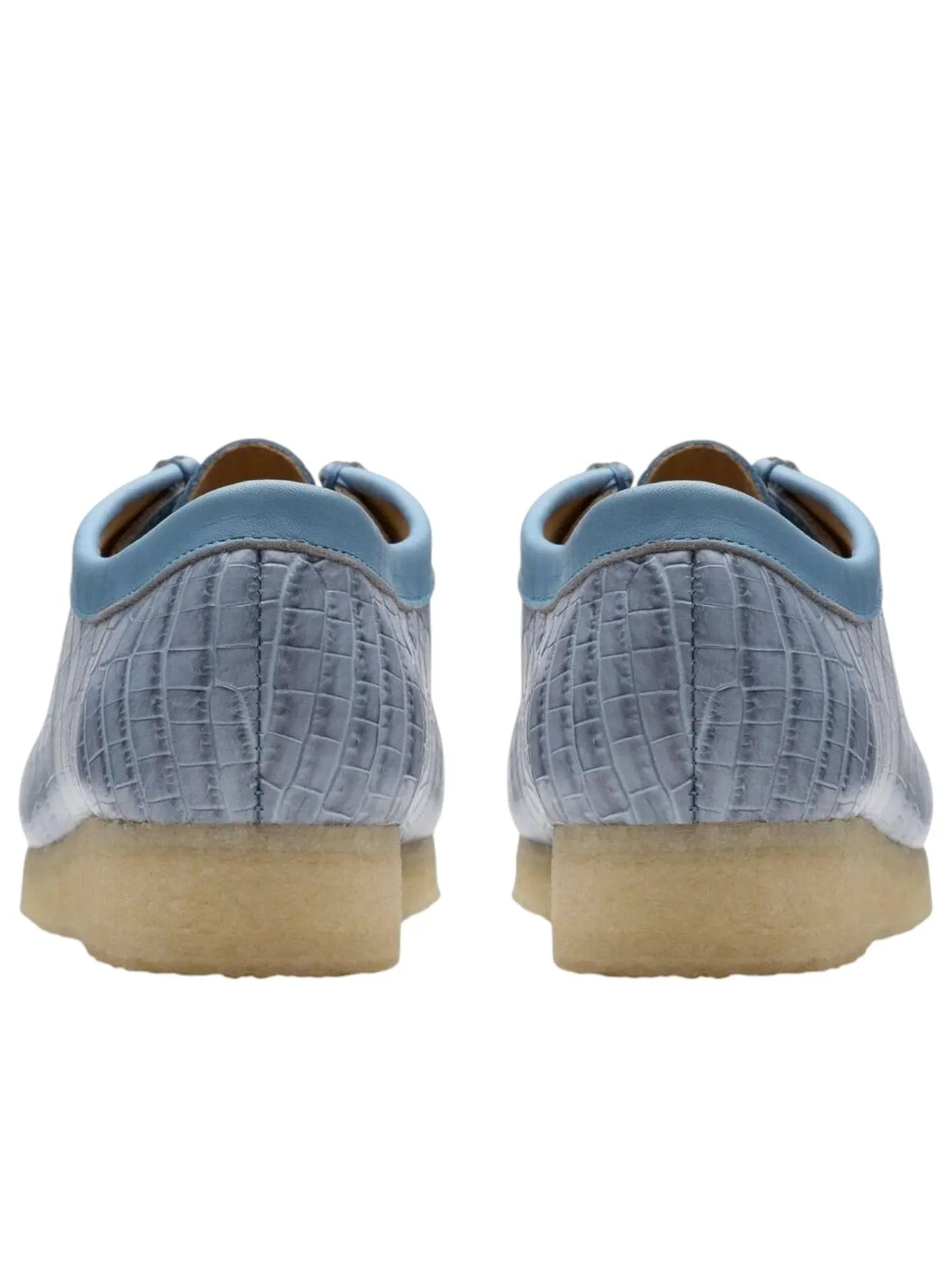 Кроссовки женские Clarks Wallabee Croc 'Powder Blue' — изображение 4 из 6, синий