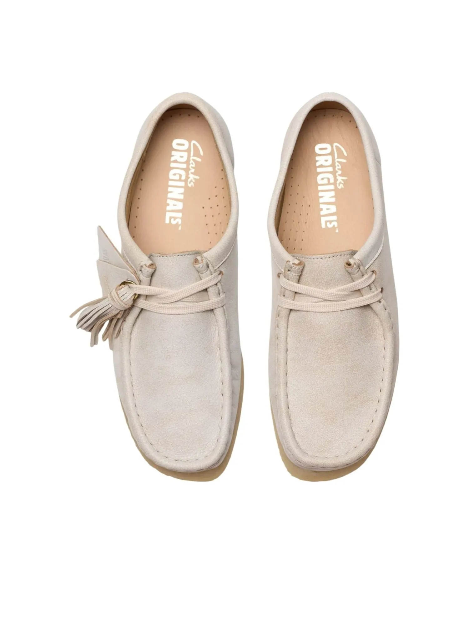 Кроссовки Clarks Wallabee WMNS, кожаные — изображение 2 из 6, белый