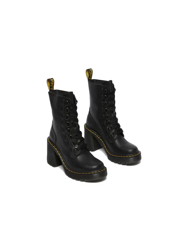 Ботинки Dr. Martens Chesney Leather Flared Heel Lace Up Boots — изображение 2 из 4, черный