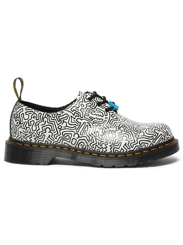Кроссовки Dr. Martens Keith Haring 1461 Printed 'Black White' — изображение 2 из 4, черный/белый
