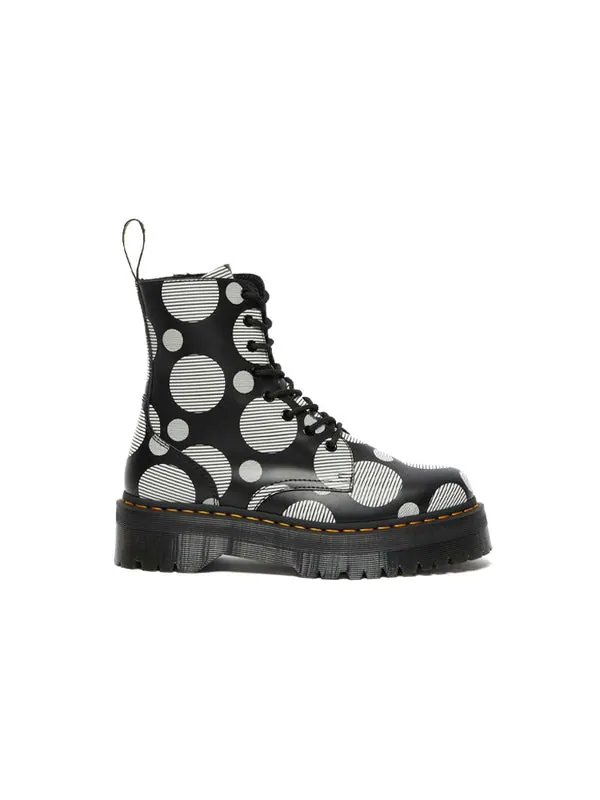 Ботинки Dr. Martens Jadon Polka Dot Smooth Leather Platform Boots — изображение 2 из 4, черный/белый