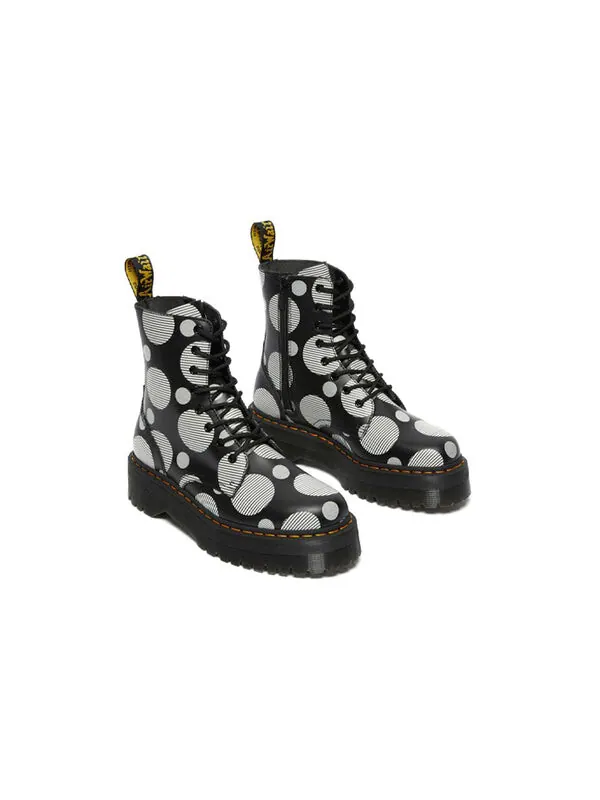 Ботинки Dr. Martens Jadon Polka Dot Smooth Leather Platform Boots — изображение 4 из 4, черный/белый