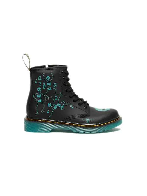 Ботинки Dr. Martens 1460 Skelly Print Leather Lace Up Boots, кожаные — изображение 2 из 4, черный/голубой