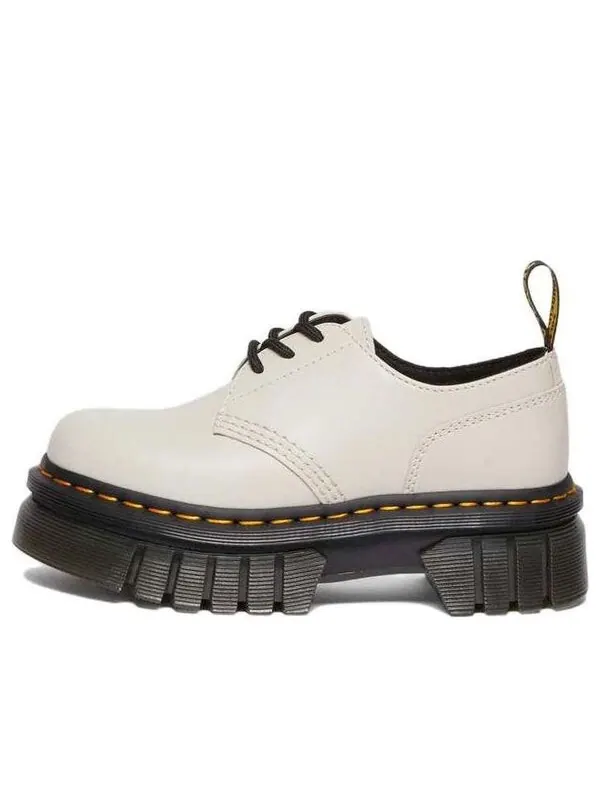 Кроссовки Dr. Martens Audrick Nappa Leather Platform Shoes 'Cobblestone Grey' — изображение 1 из 4, серый